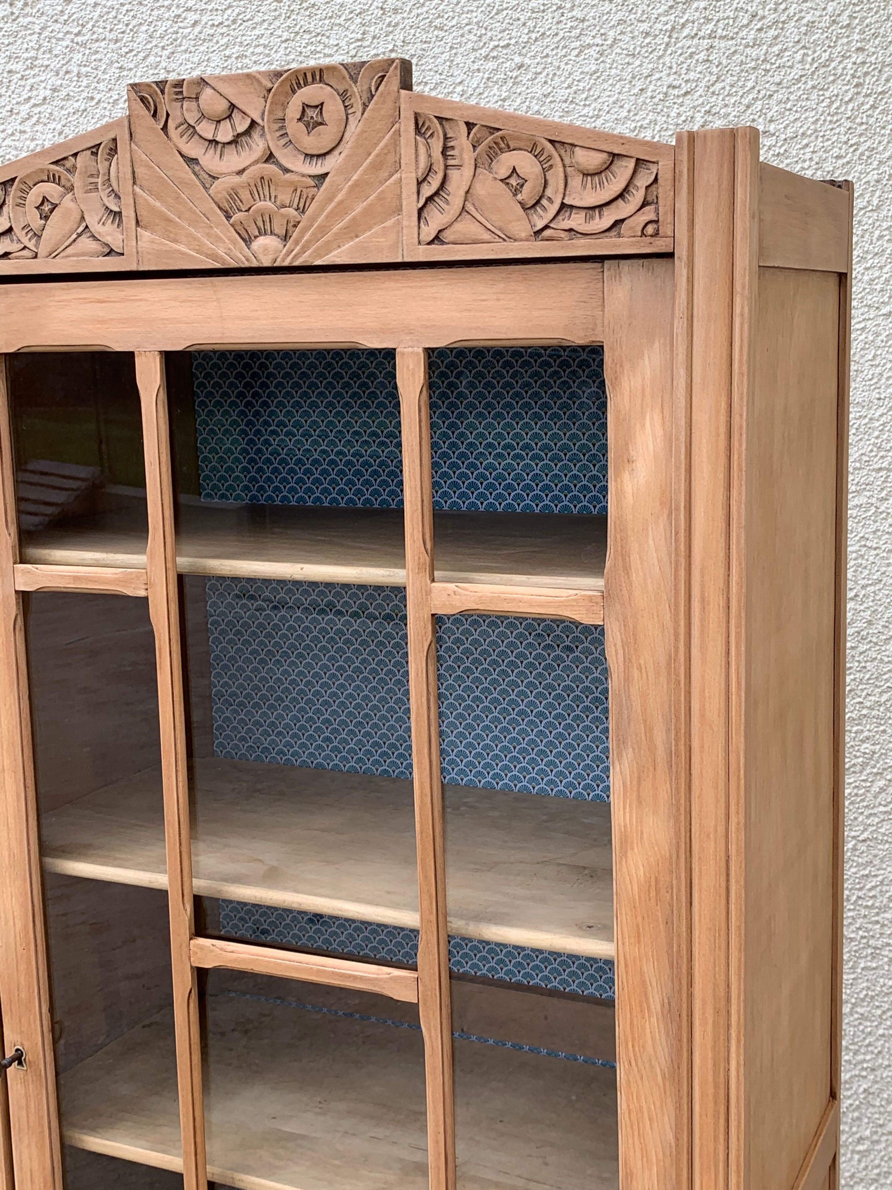 Art deco glass-glazed parisian wardrobe