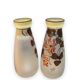Paire de vases en pâte de verre peinte signés joma