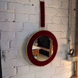 Round velvet mirror