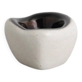French Mid Century White & Golden Ceramic Bowl by Denise Gatard, 1960s