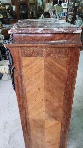 Small antique rosewood secretary with marble top ref je