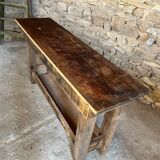 Console dark raw wood