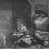 David Teniers II, La boudinait, engraving by Jacques Philippe Le Bas, eighteenth century