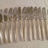 Set of 12 modern stylish silver plated table knives