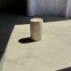 Small accent table in speckled white beige petrified wood H29 D18 - 3327