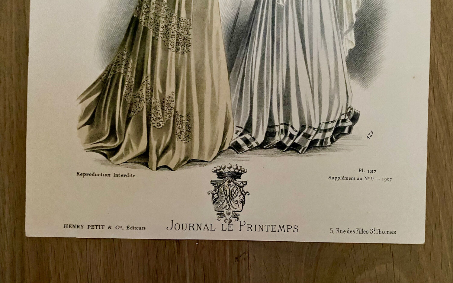 3 original fashion posters, Le Printemps newspaper, circa 1900