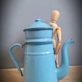 Blue enamelled coffee maker