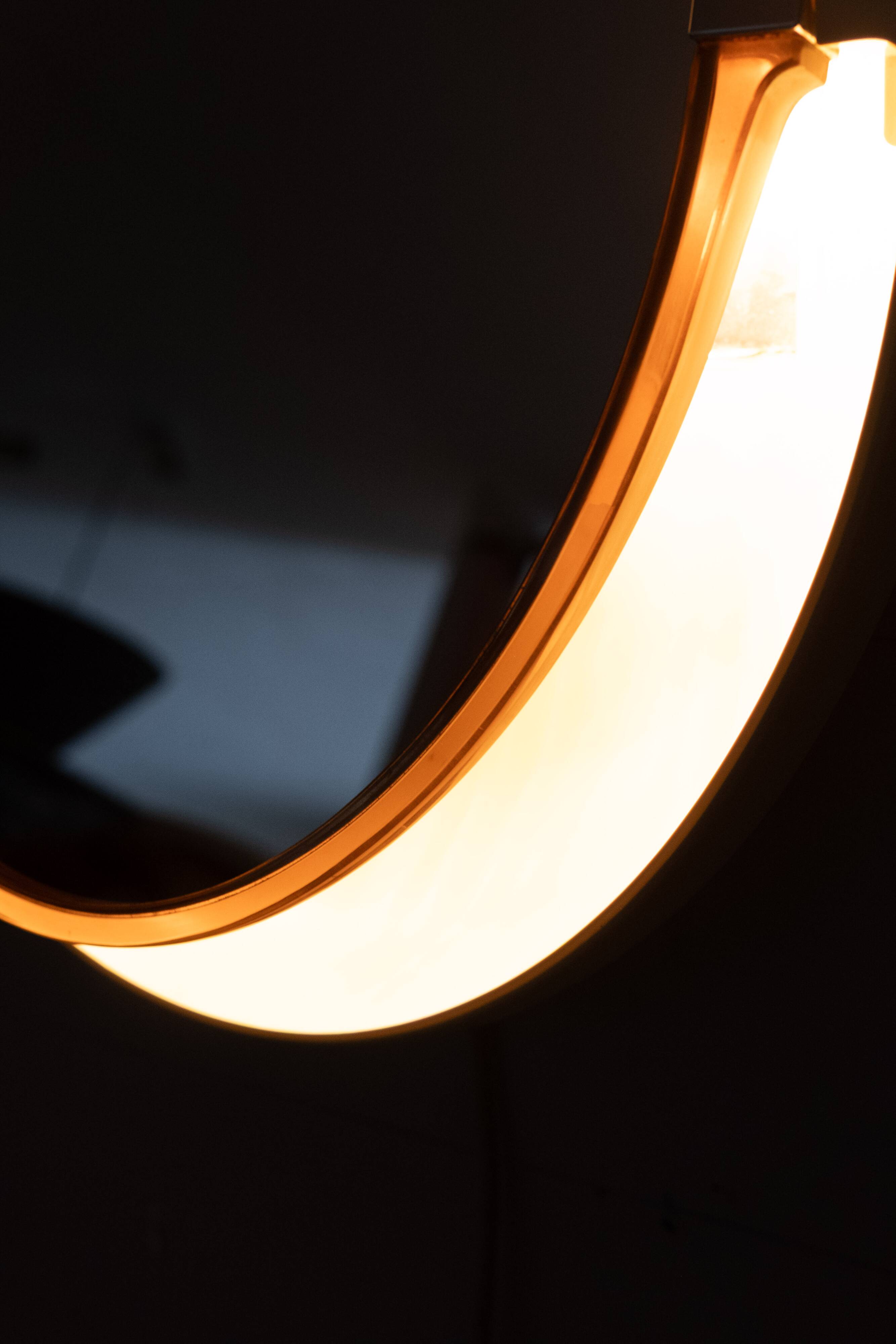 Miroir ovale pivotant Space Ace Allibert, années 1970