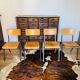 Lot de 4 chaises bois et métal