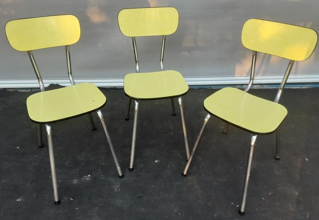 Trio yellow formica chairs