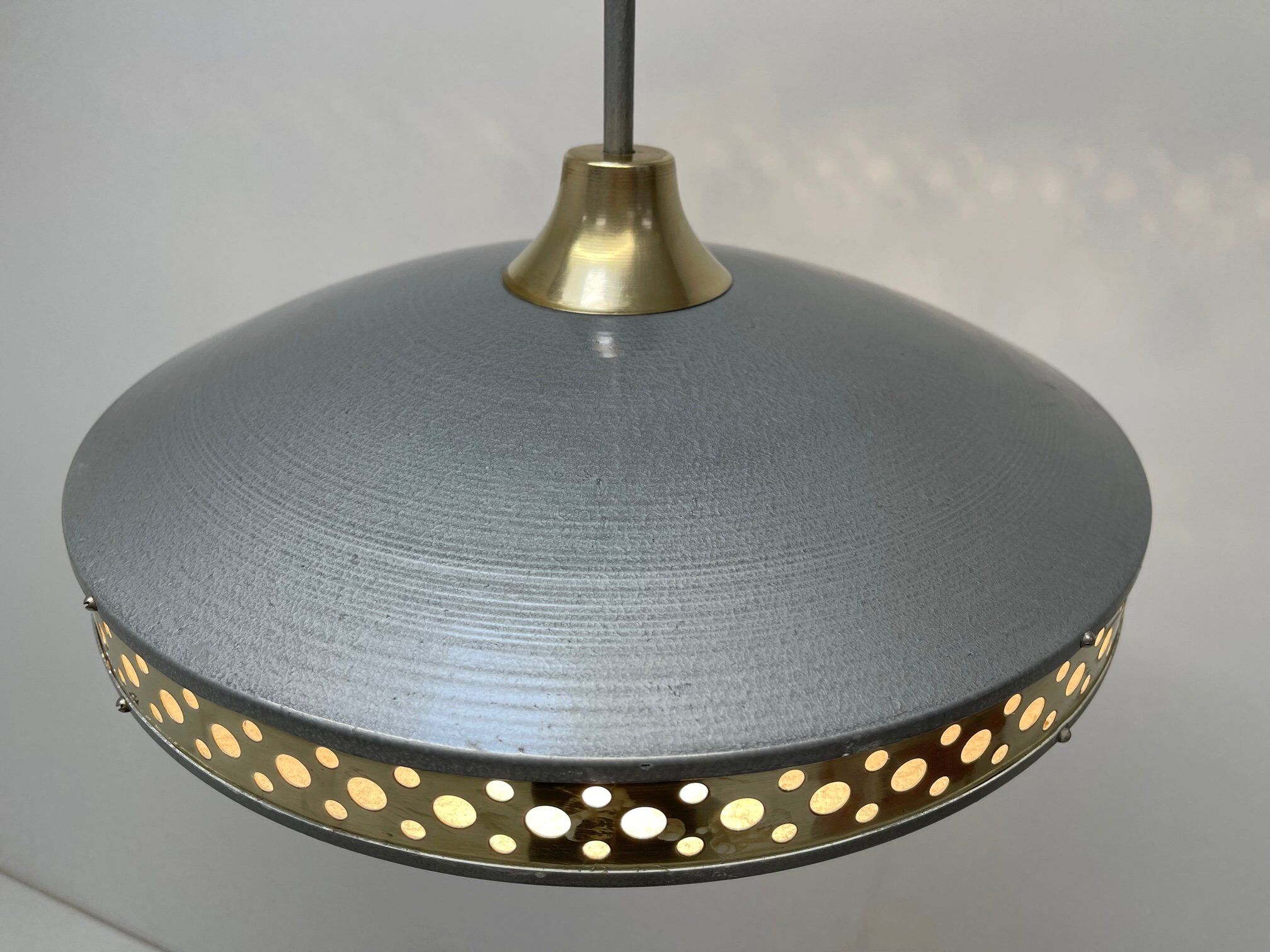 Space Age Metal Pendant by LUDIB Bratislava, Czechoslovakia, 1960's