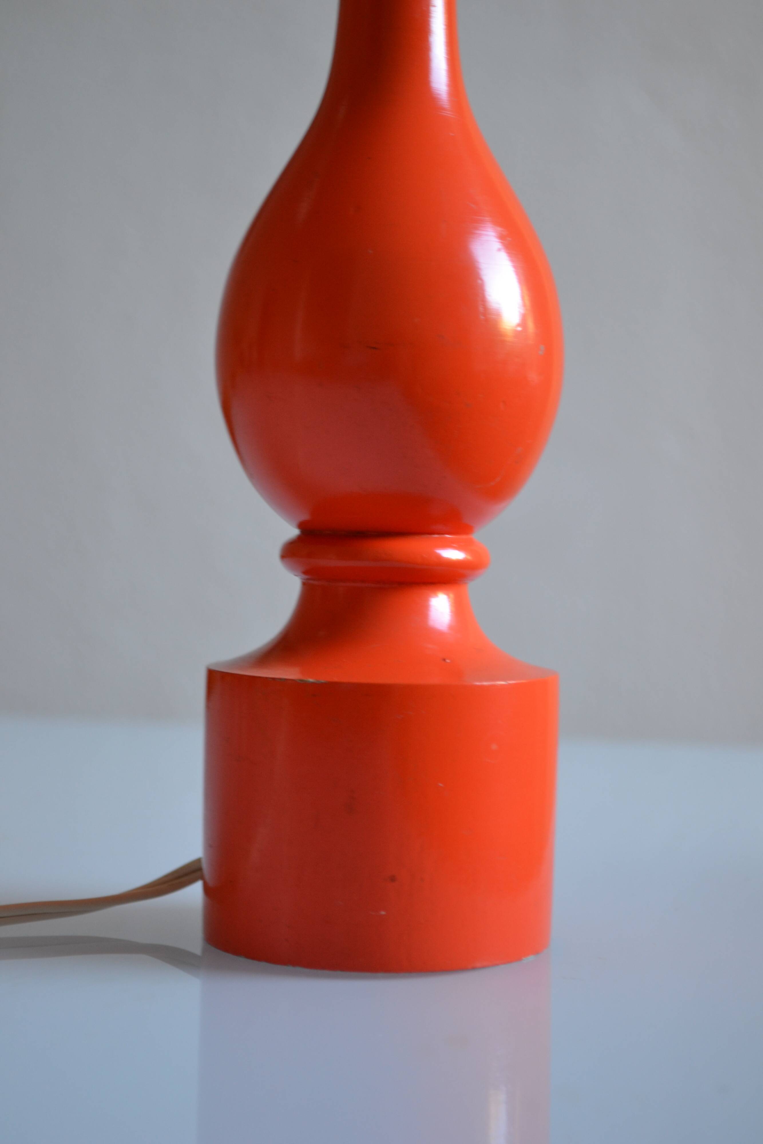 Orange lamp foot 70's philippe capelle