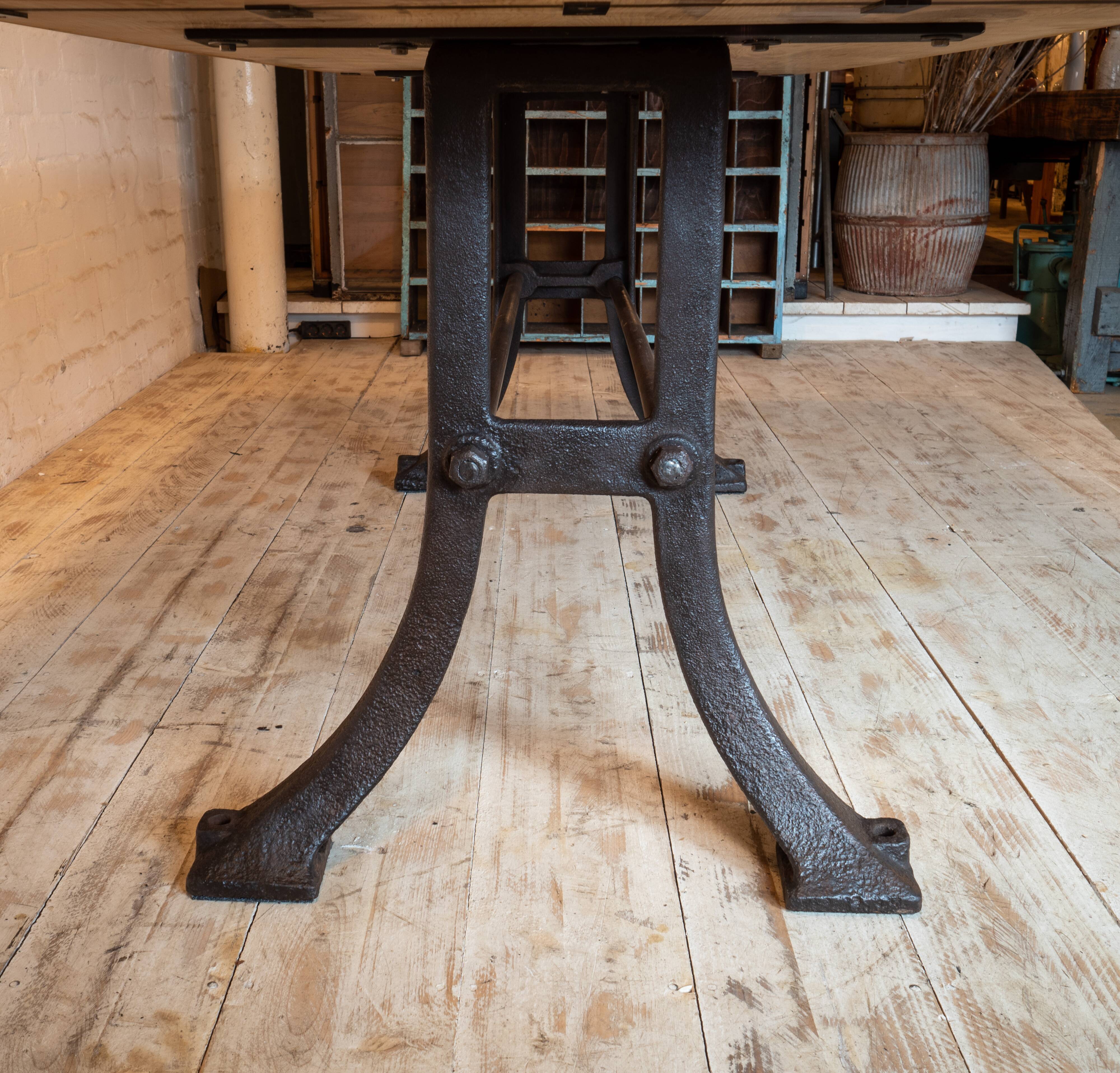 Industrial table oak
