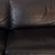 Black leather sofa