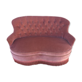 Vintage pink velvet padded seat