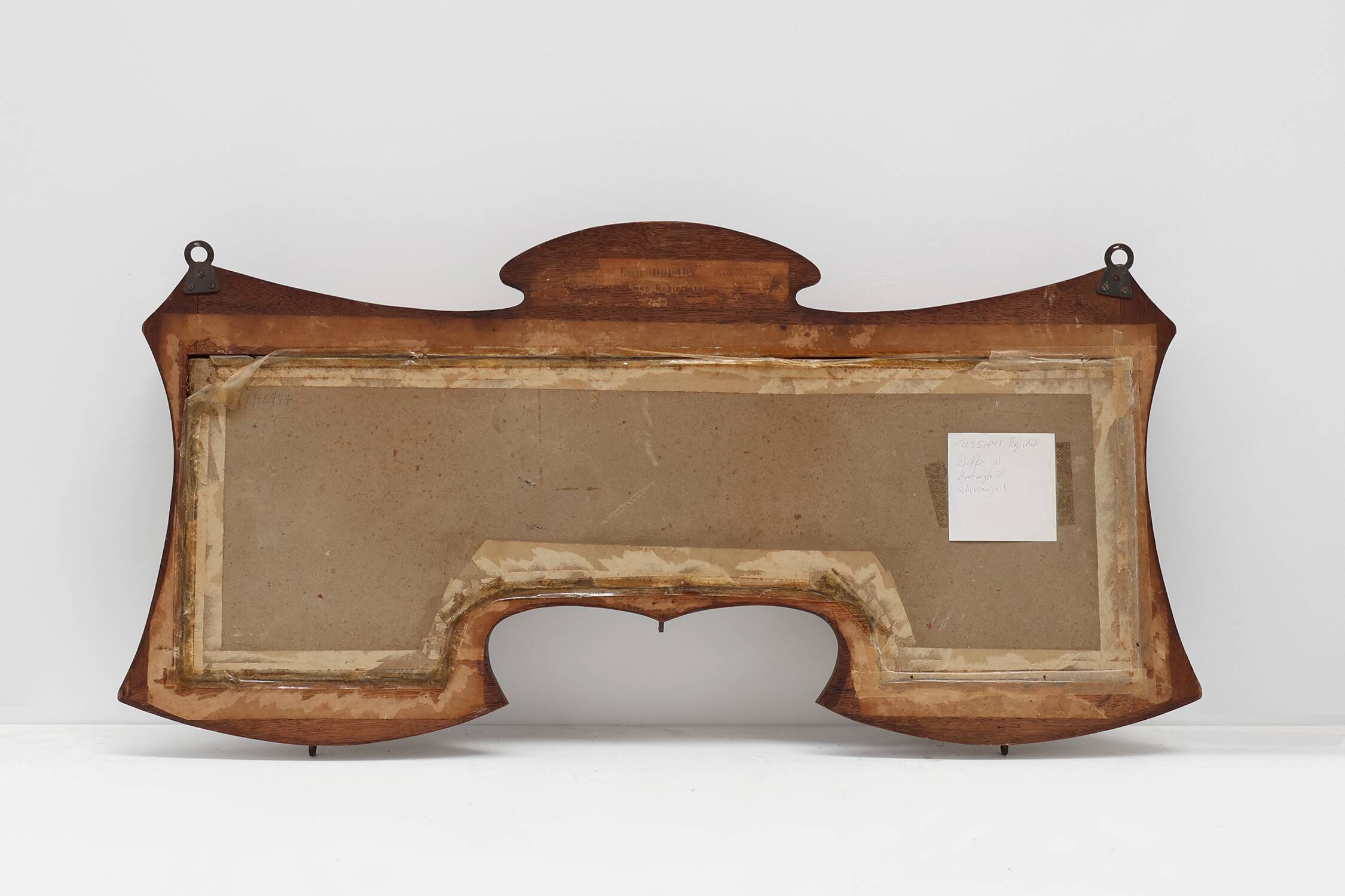 Art Nouveau Wall-Mounted Coat Rack with Framed Watercolors by Cassier, Belg