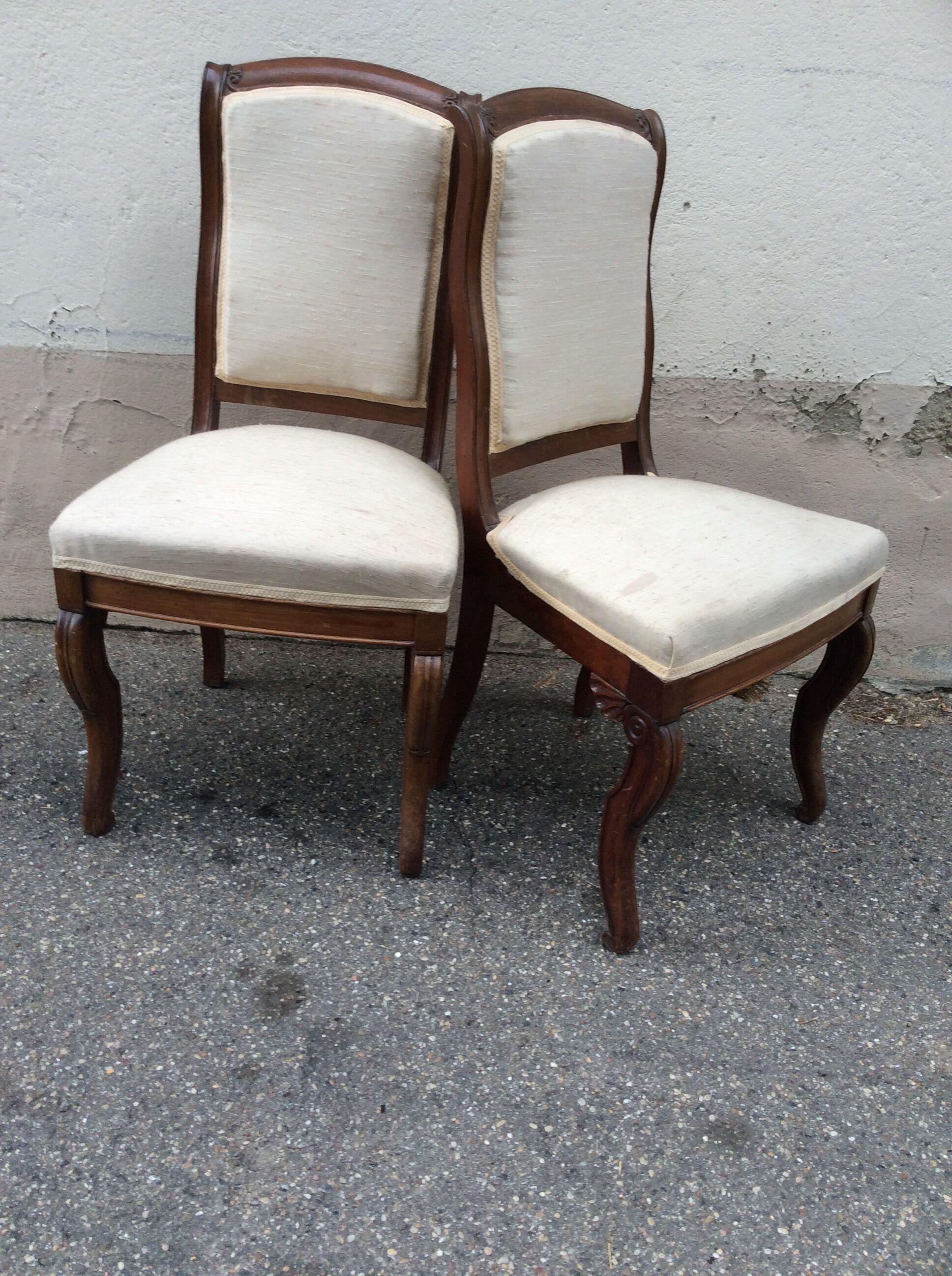 Pair of solid oak chairs