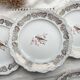 6 Small vintage plates in gold white porcelain Bavaria bird motif