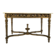 Middle wooden table with green-golden patina Louis XVI style, nineteenth century.