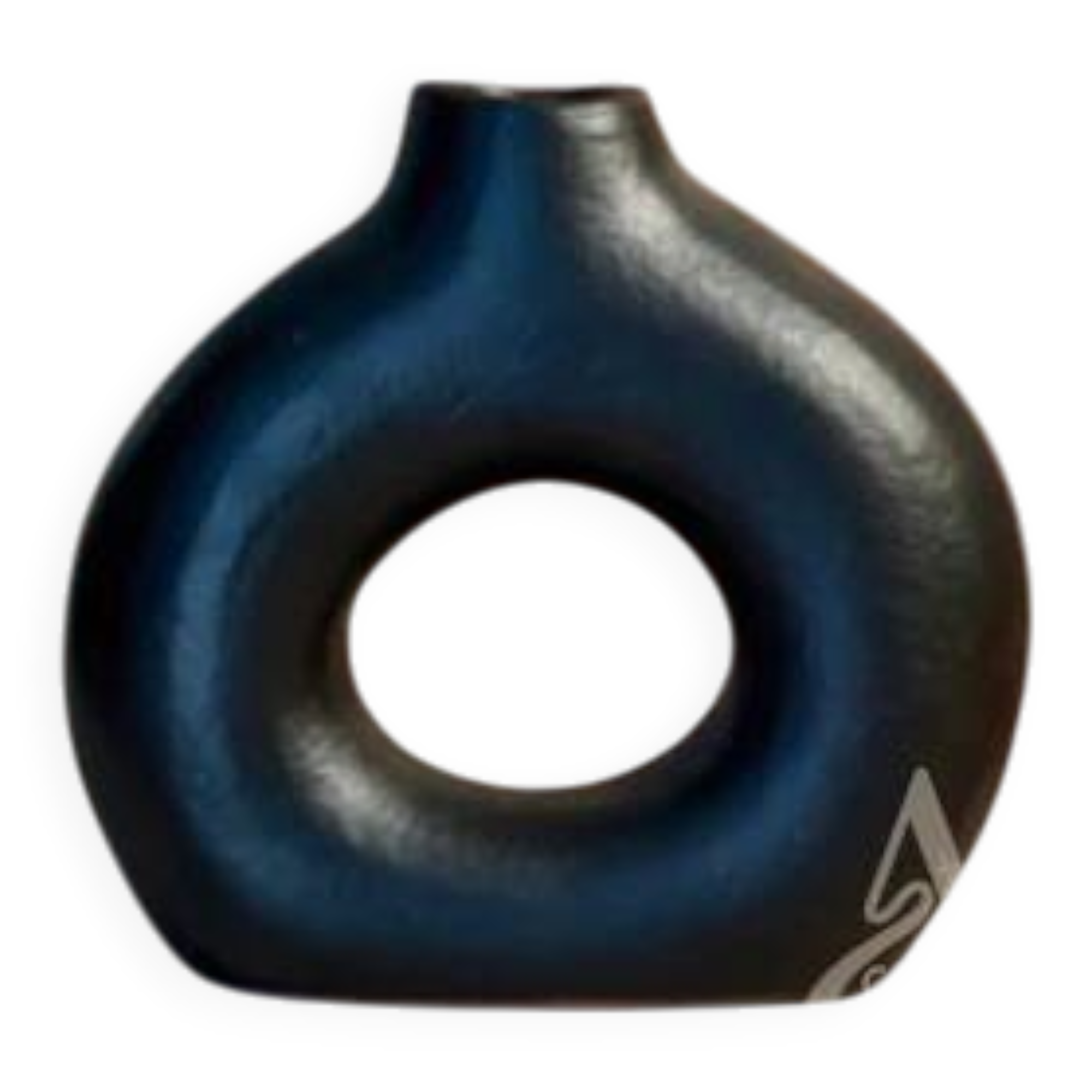 Mini textured matte black artisanal vase Tafoukt