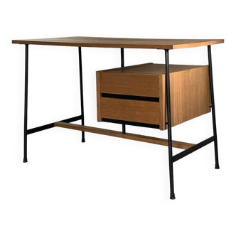 Bureau chêne et métal moderniste