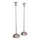Pair of chrome candlesticks or candelabras - Ikea design from the 90s