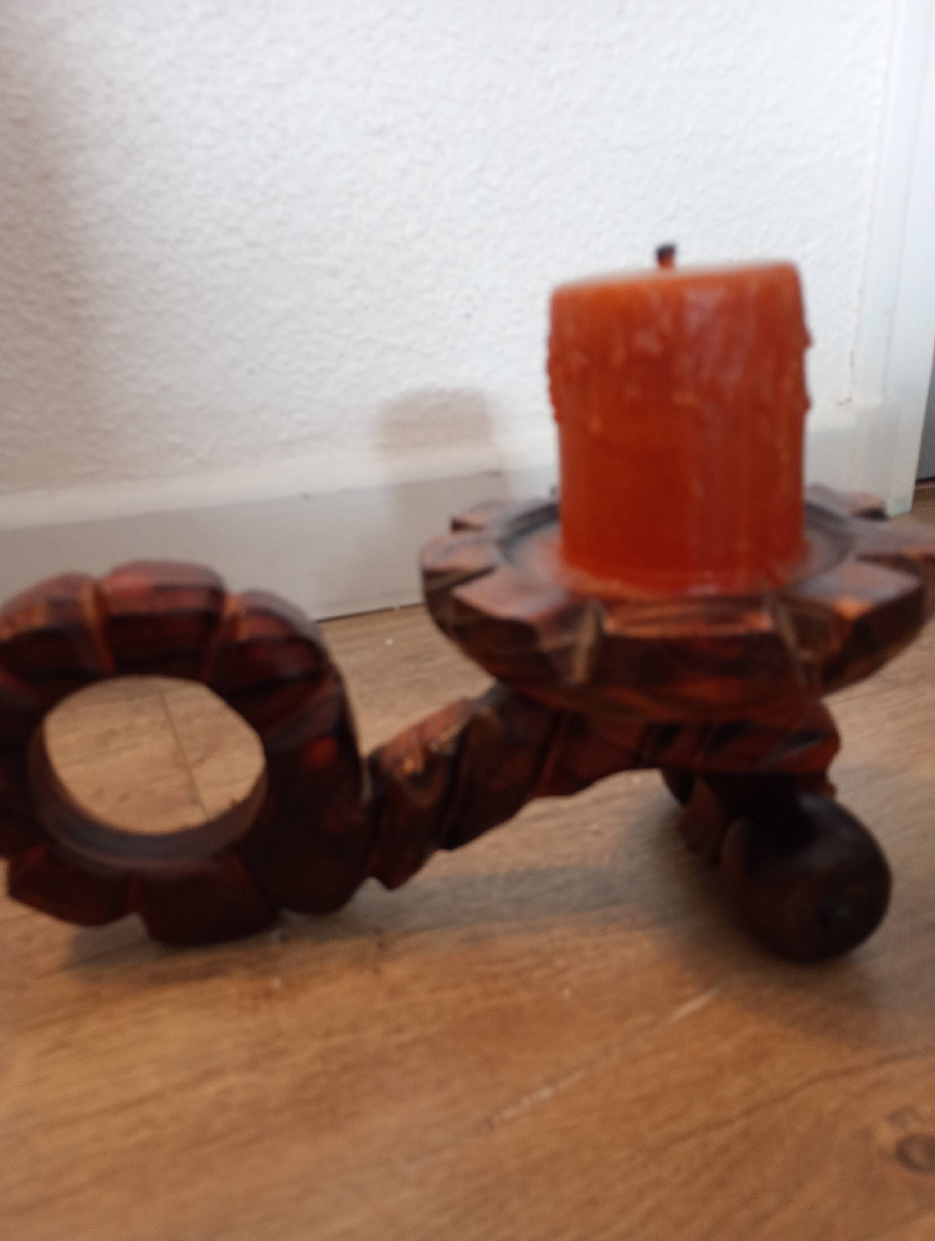 Candle holder rat of the cellar in pigot wood