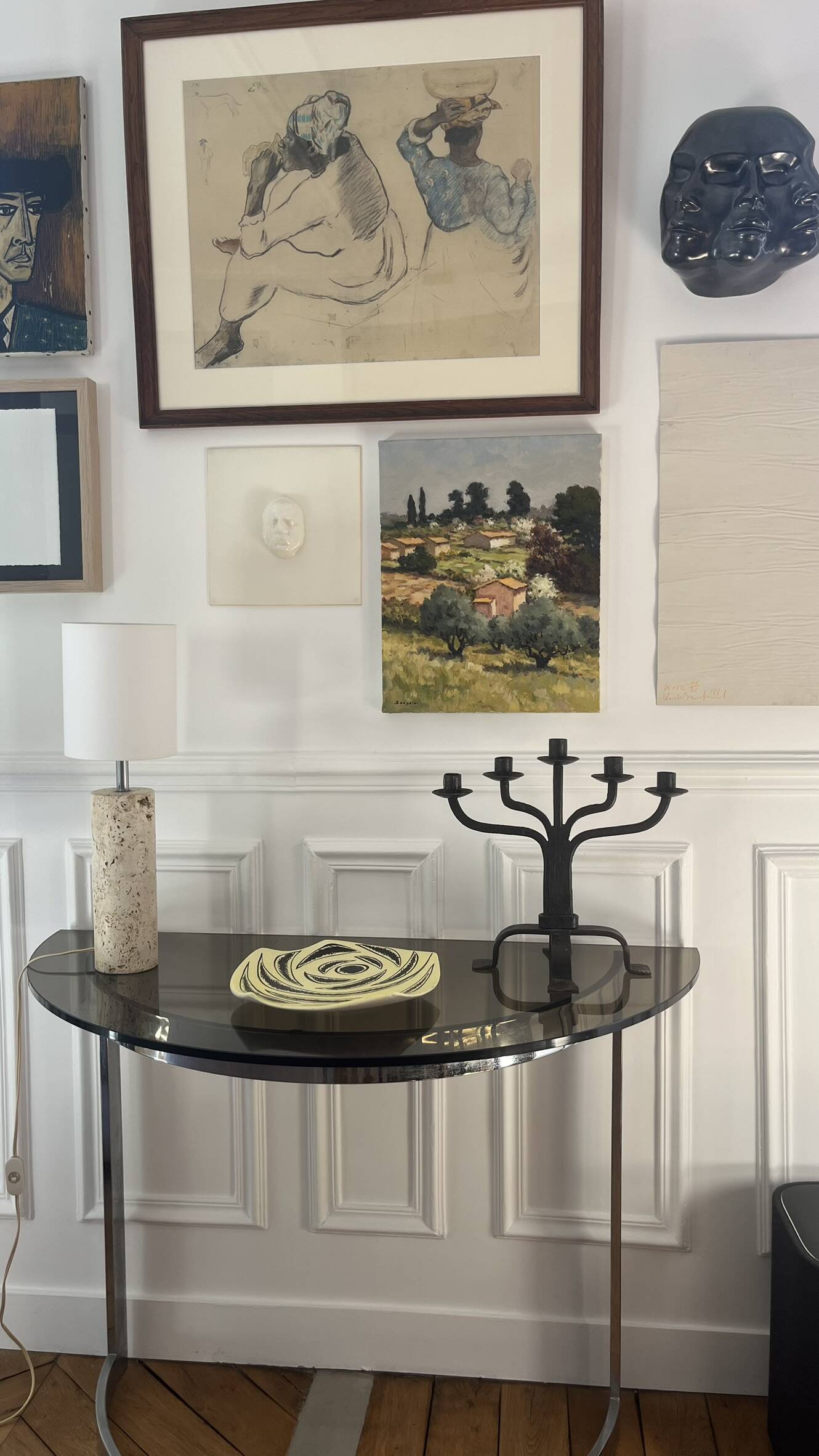 Wrought iron candlestick candelabra candle holder