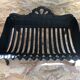Old fireplace fireplace openwork grid cast iron black + removable plate vintage