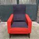 Pair of vintage black and red armchairs from the 1960s.