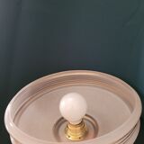 Frosted glass saucer lamp with golden edges