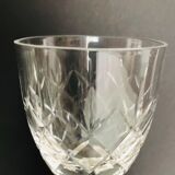 Set of six crystal port glasses from Lorraine
