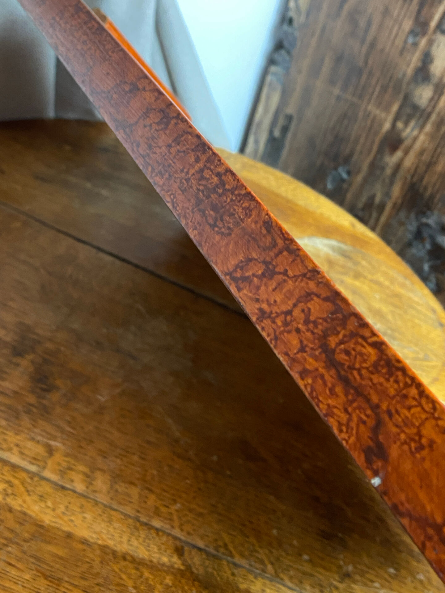 Plateau en bois, décor floral, Art déco