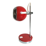Eyeball lamp in lacquered and chromed metal