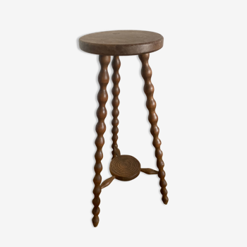 High tripod wooden stool