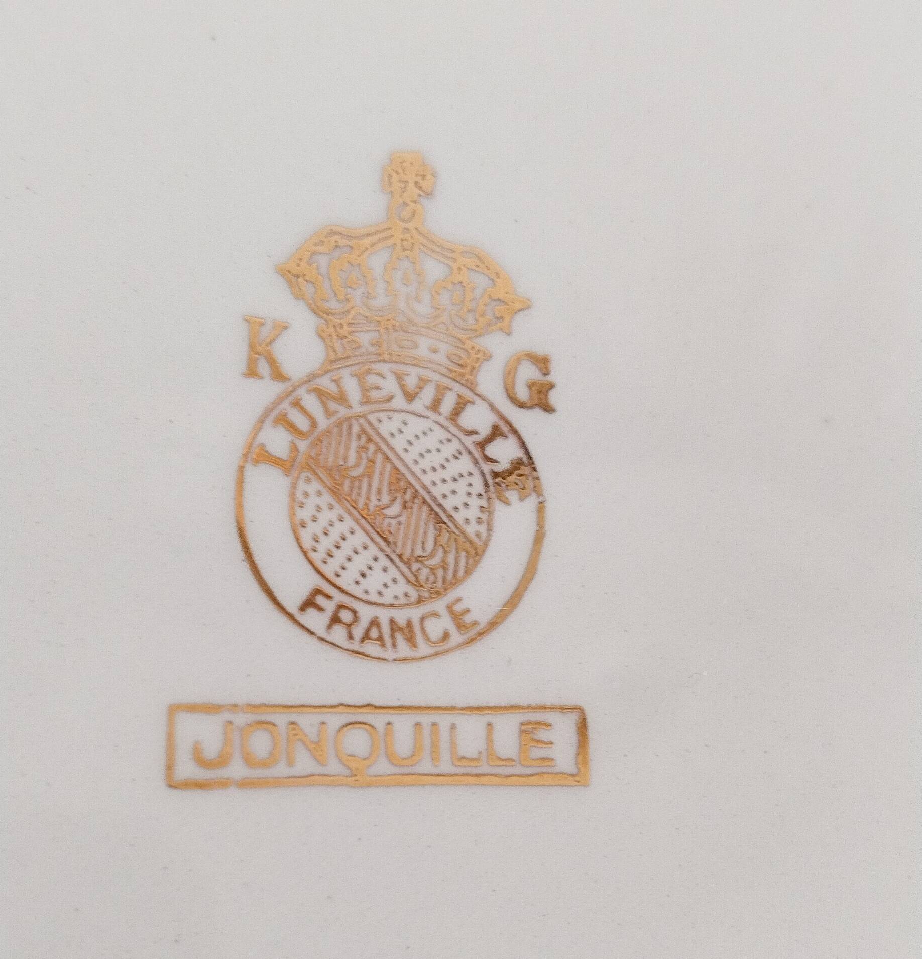 Yellow dessert service in Lunéville earthenware, Jonquille model