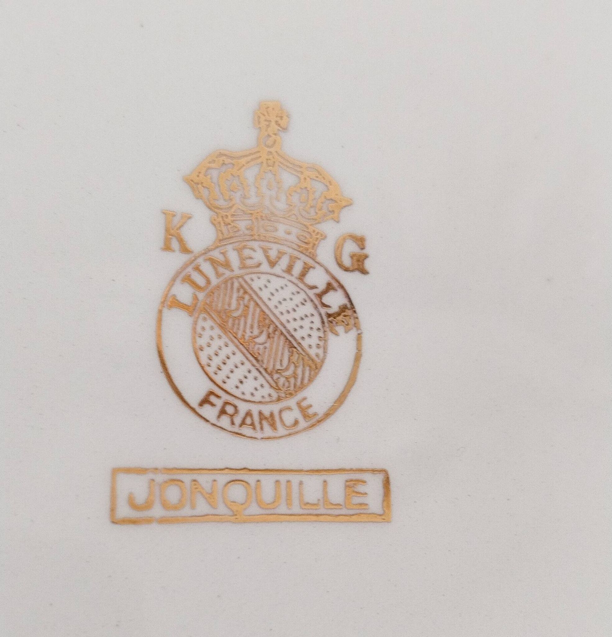 Yellow dessert service in Lunéville earthenware, Jonquille model