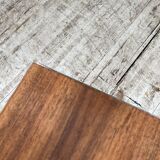 Walnut and modernist chrome coffee table