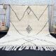 Handmade pure wool beni ourain rug, size 200x300 cm.