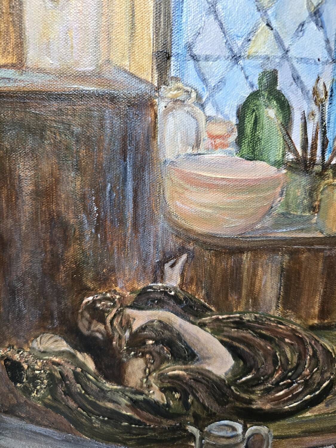 Oil on canvas "the artist's studio"