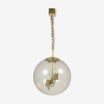 Big Ball Vintage lamp, Glass and brass by SAKU, 1970s