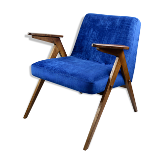 Fauteuil bleu de Józef Chierowski, années 1970