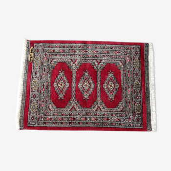 Carpet red with fringes, prayer rug, prayer rug 97 x 60