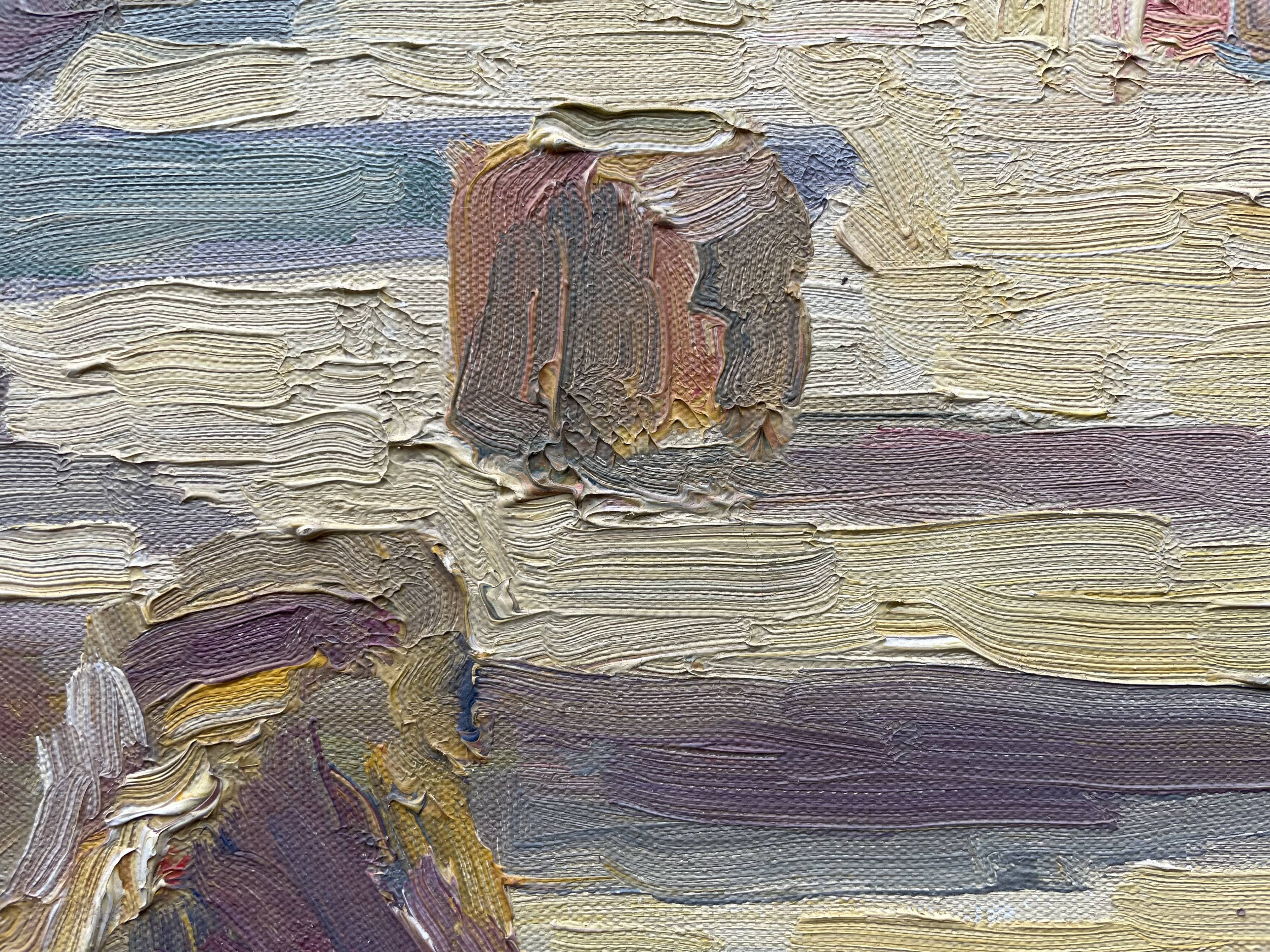 Old canvas, painting signed Mallet