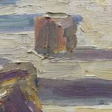 Old canvas, painting signed Mallet