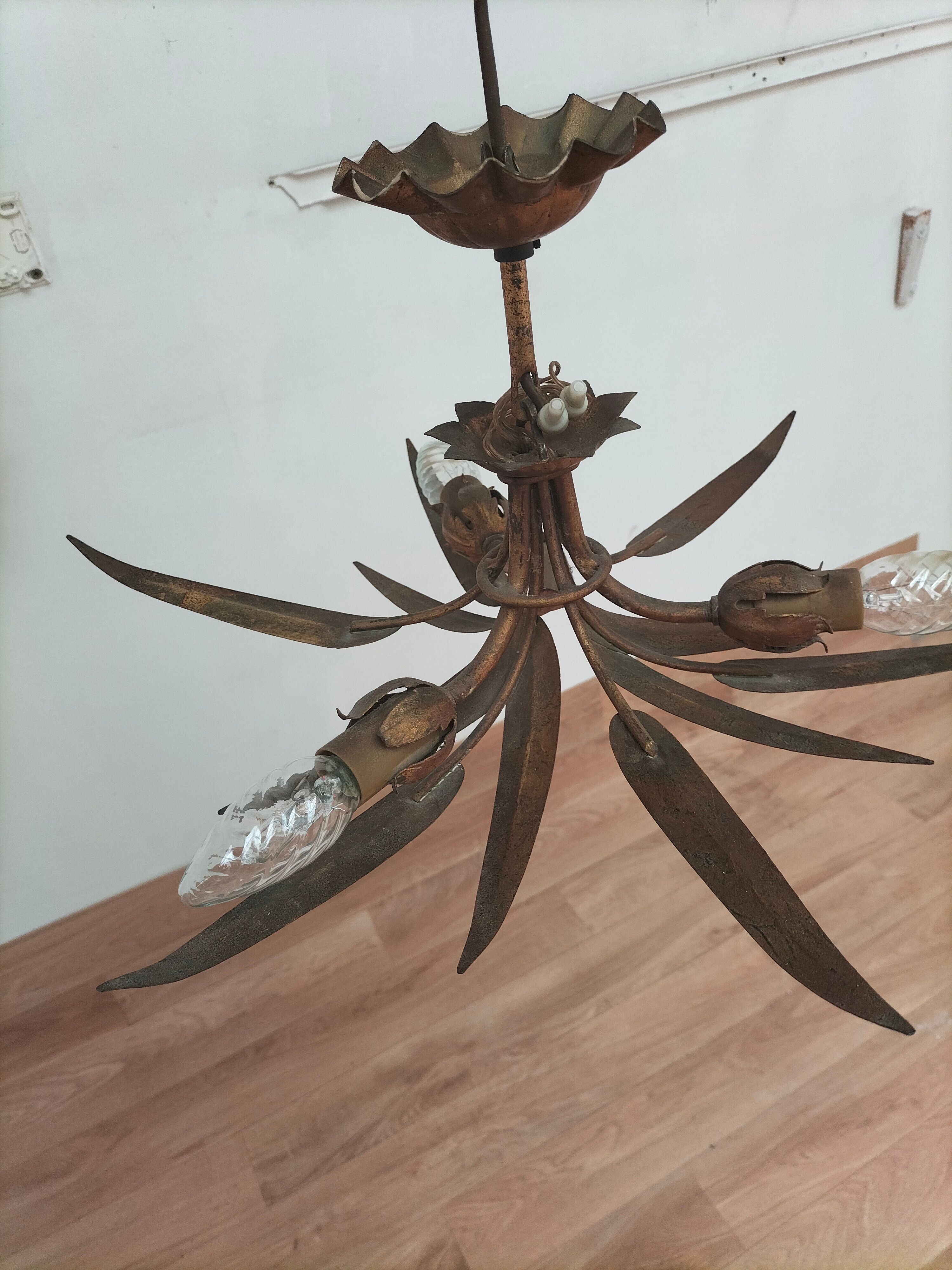 Golden leaf chandelier