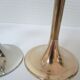 Five gold brass candlesticks and chrome brass vintage scandinavian design