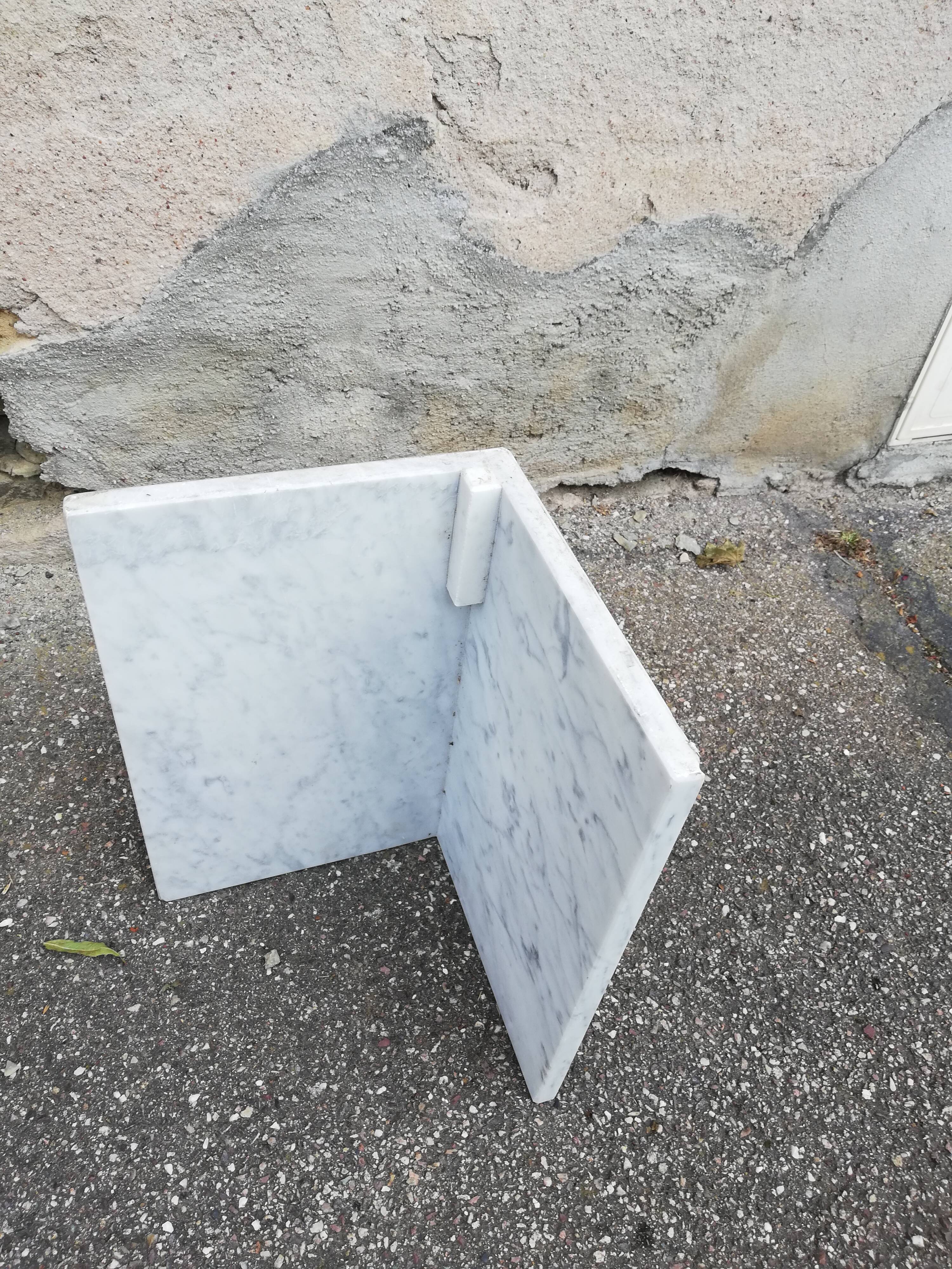 Vintage white Carrara marble coffee table