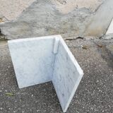 Vintage white Carrara marble coffee table