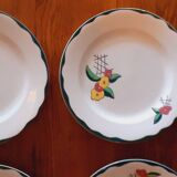 6 flat earthenware plates Charbonnier-Salins circa 1930